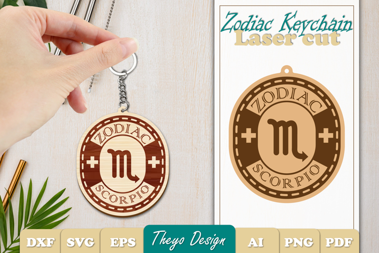 Scorpio Keychain Lasercut | Keycahin Design | Zodiac Sign