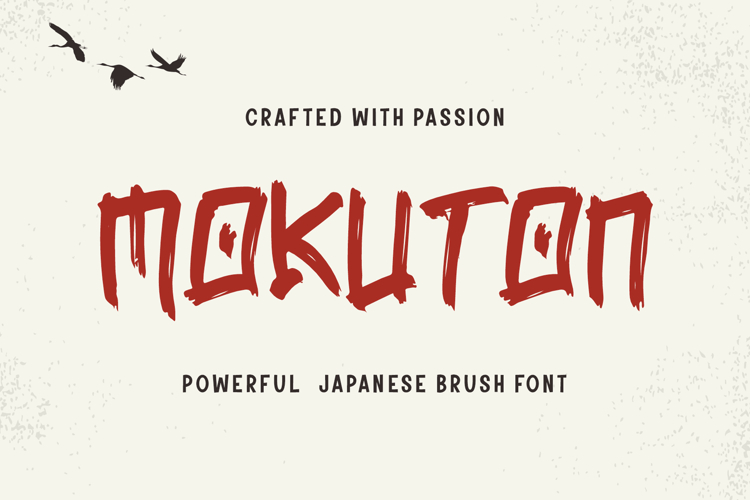 Mokuton | Japanese Handbrush Display Font example image 1