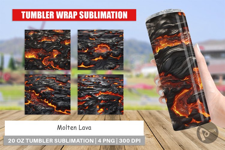 Tumbler Sublimation Molten Lava