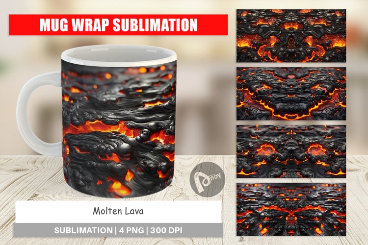 Mug Wrap Design Molten Lava