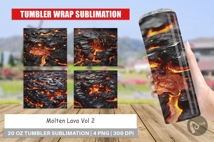 Tumbler Sublimation Molten Lava