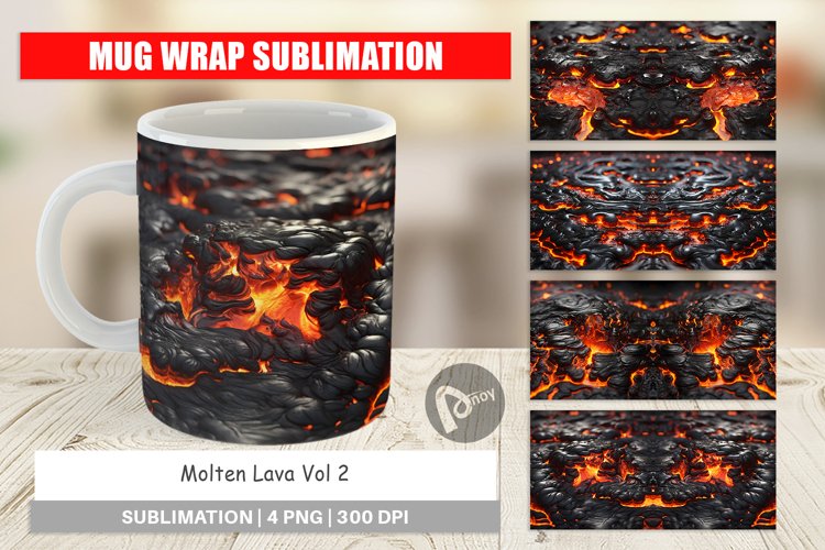 Mug Wrap Design Molten Lava