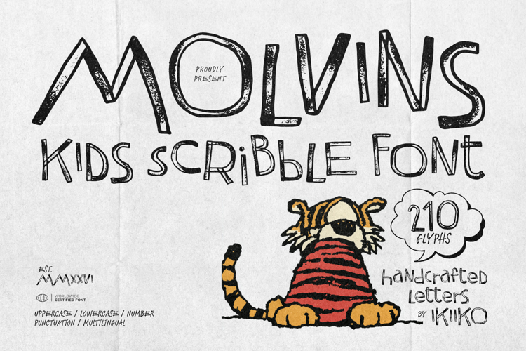 Molvins - Kids Scribble Font