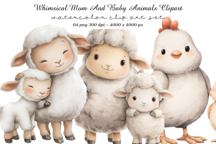 Mom And Baby Animals Clipart