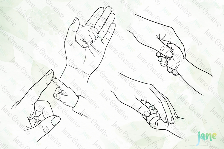 Mom and baby hands SVG PNG