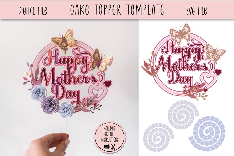 thumbnail image 2 of Happy Mother's Day Cake Topper - Gold Glitter Best Mom Ever Party Decorations 2 of 12