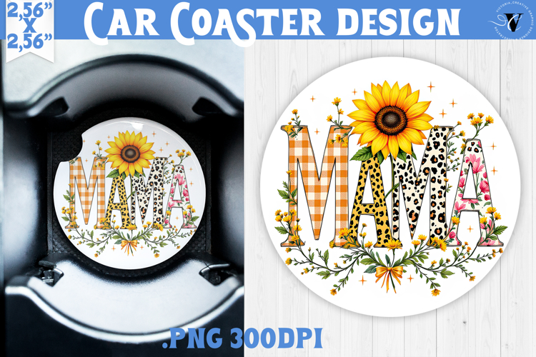 Mothers day Car Coaster | Flowers, Bow | Mama