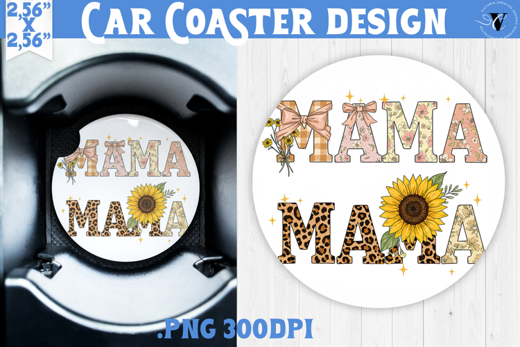 Mothers day Car Coaster | Flowers, Bow | Mama
