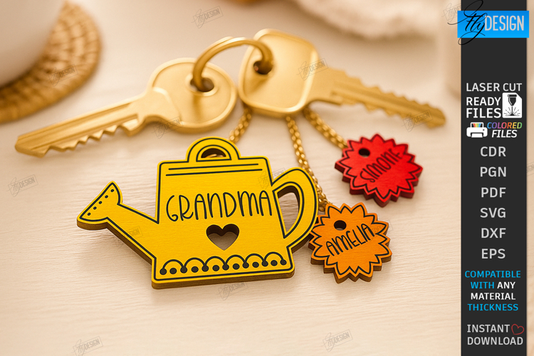 Family Keychain Laser Cut |Wooden Key Rings|Family SVG| CNC