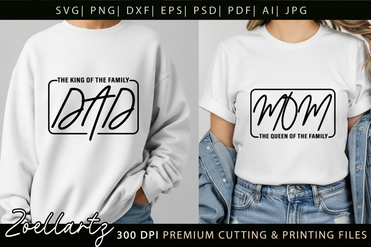 Mothers Day SVG Fathers Day SVG Mom Dad T-shirt Mug Design
