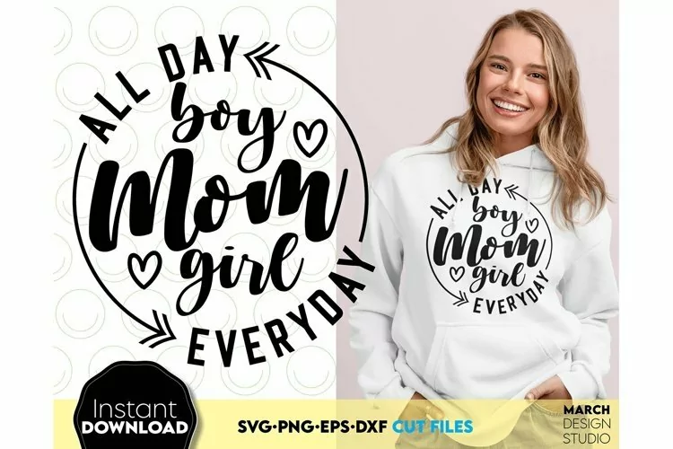 Mom Love PNG | Boy Mom SVG | Mom Of Girl SVG | Mom Heart