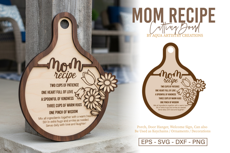 Mom Recipe - Mothers Day Recipe Gift Laser Cut