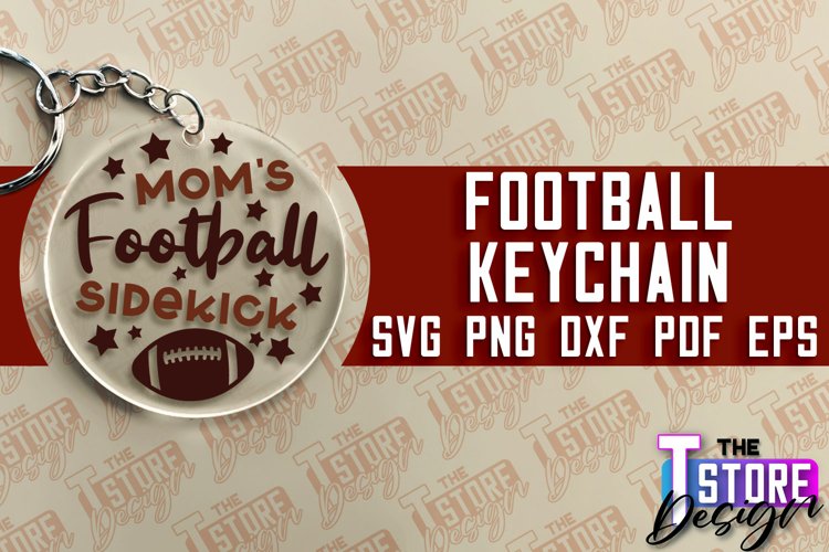 Football SVG Keychain | Round Keychain Design | Funny Quotes example image 1