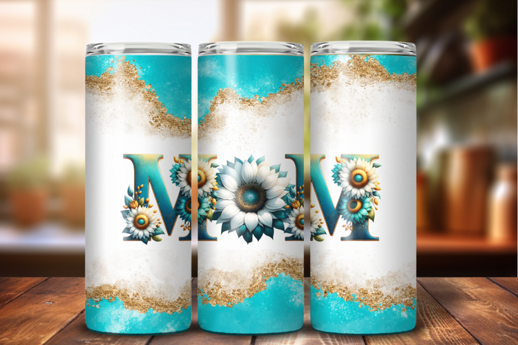 Floral Mom Tumbler Wrap PNG, 20oz Mom Sublimation Design