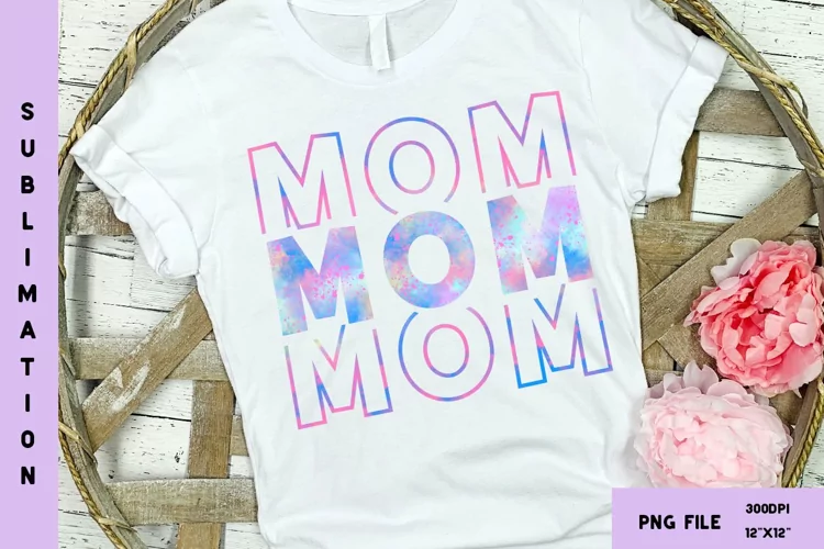 Mom watercolor sublimation png design