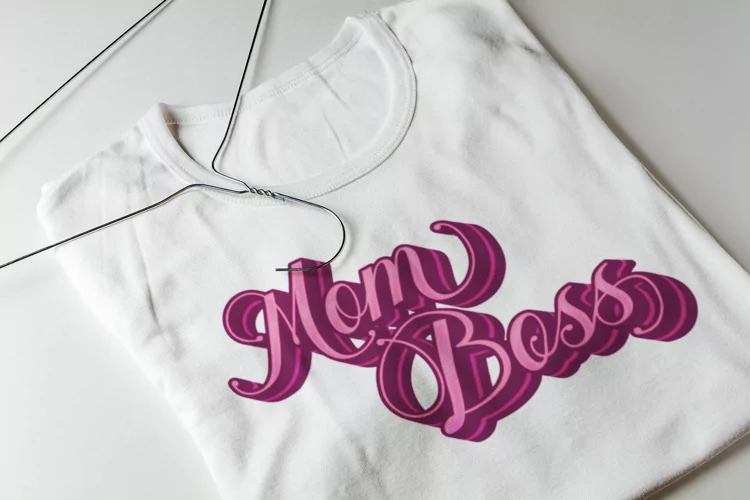 Pink 3D Mom Boss Sublimation Design