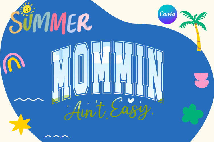 Mommin Aint Easy Canva Frame Varsity mentally spicy