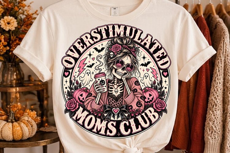 Overstimulated Moms Club Halloween PNG
