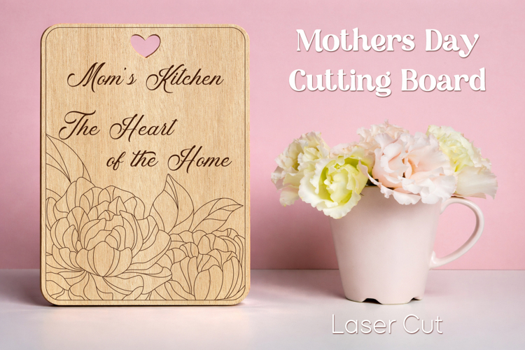 Mothers day cutting board, Mom gift laser engrave