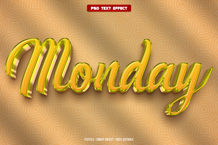 Monday 3D editable text effect