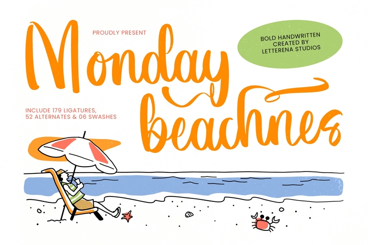 Monday Beachnes - Bold Handwritten