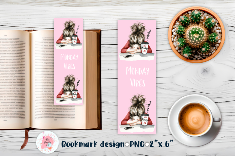 Monday Vibes Bookmark Sublimation Design PNG