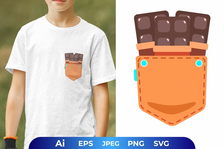 Chocolate in The Pocket Kids T-Shirt Illustration for Print example image 1
