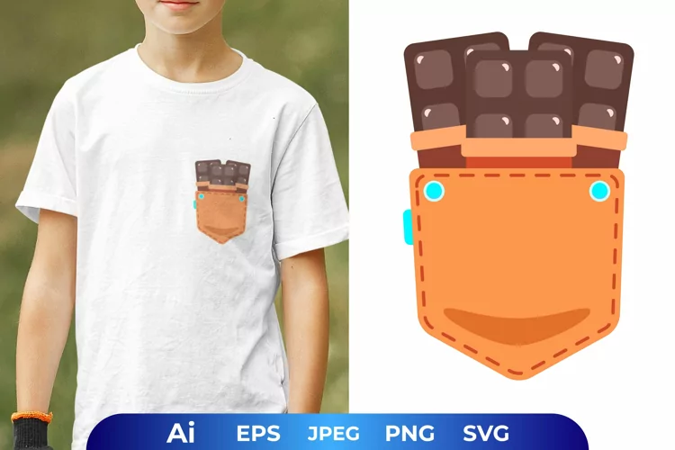 Chocolate in The Pocket Kids T-Shirt Illustration for Print