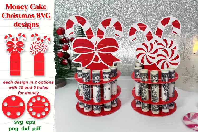 Money Cake Svg| Christmas Money Cake Holder| Money Holder