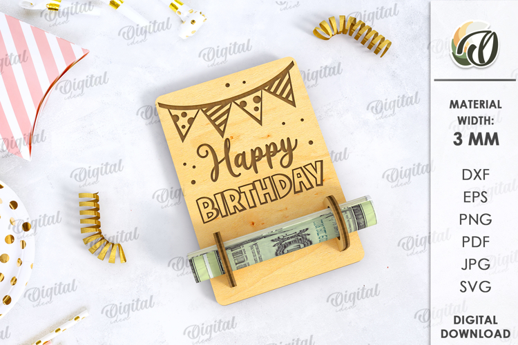 3D Money Holder Laser Cut. Money card SVG example image 1