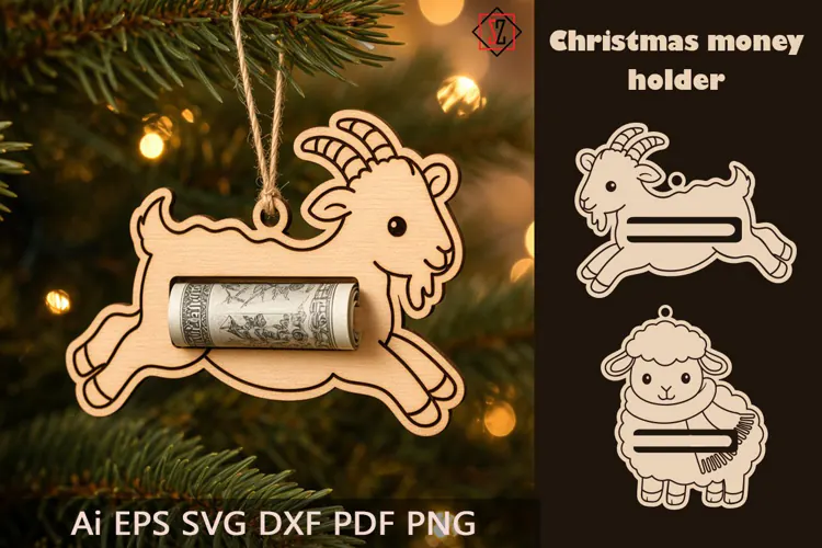 Money holder | SVG file for cutting | Goat and lamb