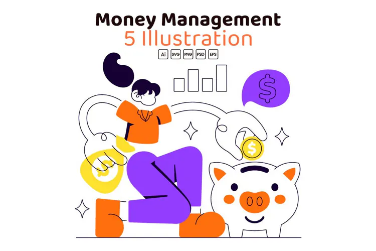 5 Money Management Illustration