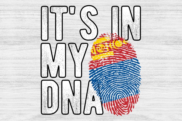 It's in my DNA Mongolia Flag Fingerprint PNG Sublimation example image 1