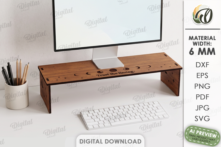 Monitor Shelf Laser Cut. Desk Organizer. Monitor Stand SVG