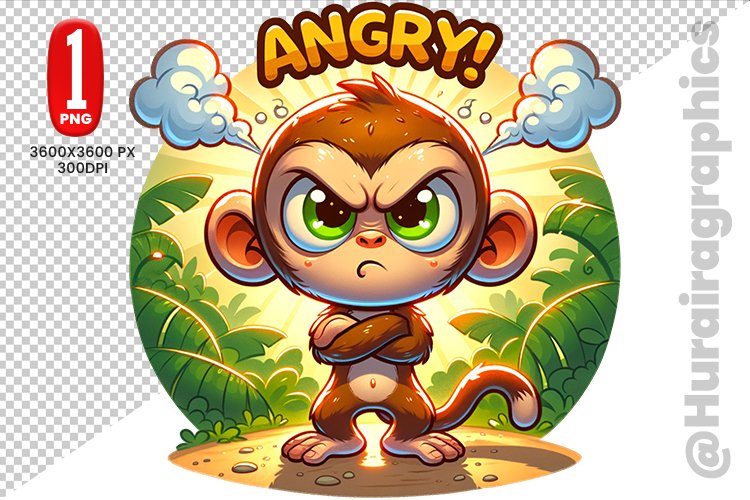 Cute Monkey Clipart - PNG File