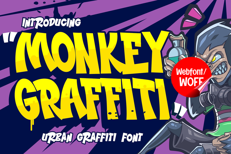 Monkey Graffiti | Awesome Graffiti Webfont for Urban Street