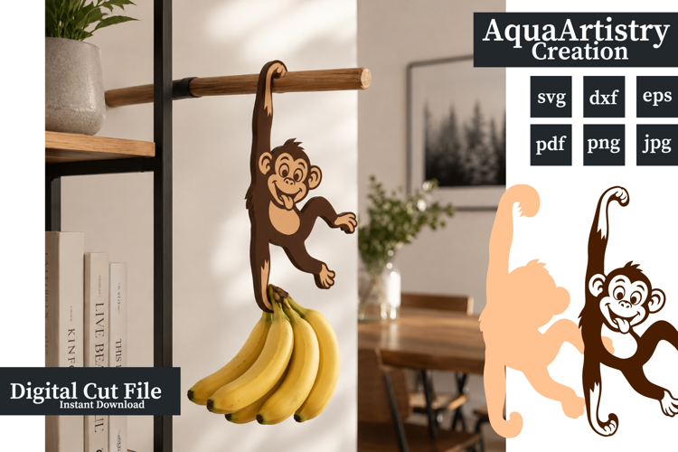 Monkey Kitchen Holder Decoration laser cut