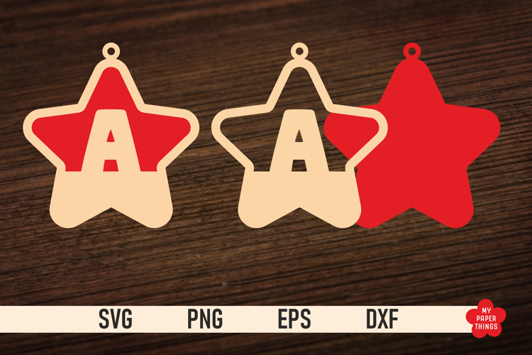 Monogram Christmas Star Ornament SVG, Letter A Svg