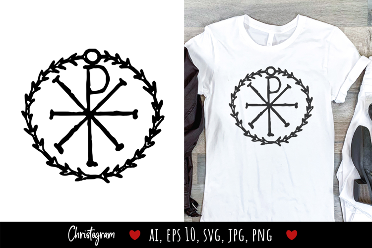 Monogram of Christ. Vintage religious sign Christogram