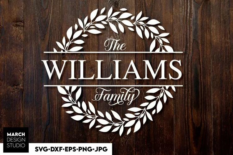 Floral wreath SVG, family monogram SVG, split monogram SVG