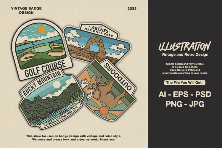 Outdoor Monoline Badge Design