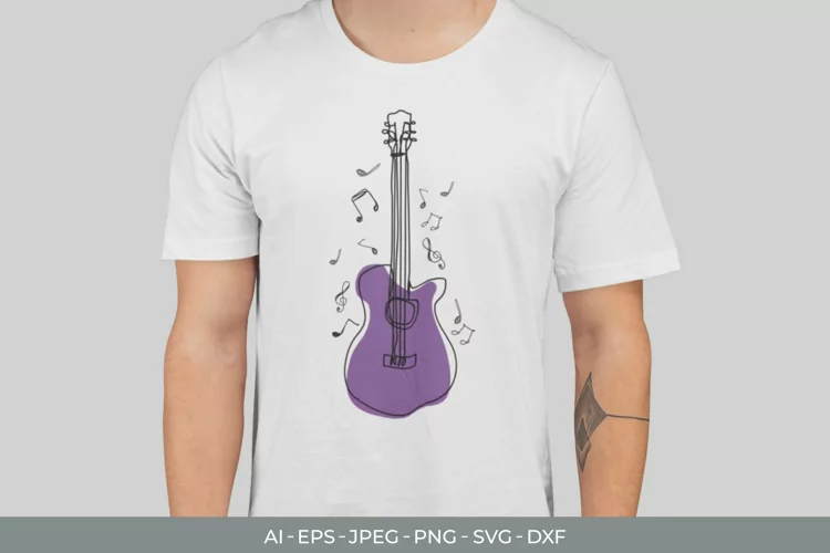 Monoline Music Instrument with Music Notes SVG