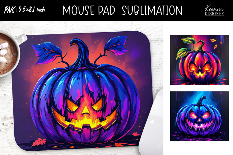 Iridescent Halloween Monster Pumpkin | Mouse Pad Sublimation