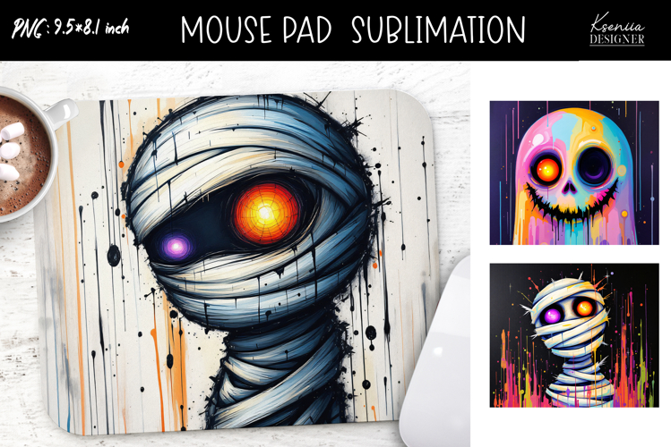 Iridescent Halloween Ghost Mummy | Mouse Pad Sublimation