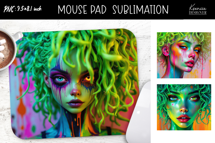 Iridescent Halloween Monster Girl | Mouse Pad Sublimation