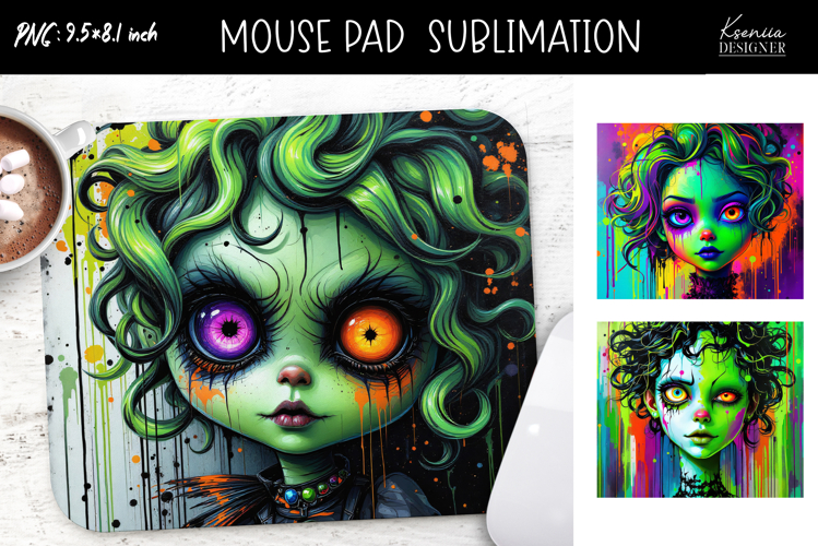 Iridescent Halloween Monster Girl | Mouse Pad Sublimation