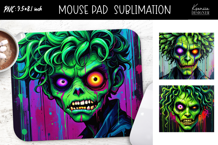 Iridescent Halloween Monster Zombie | Mouse Pad Sublimation
