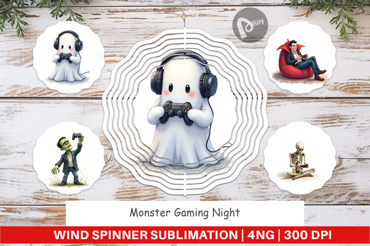 Wind Spinner Watercolor Monster Gaming Night example image 1