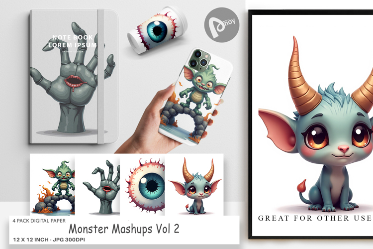 Digital Paper Monster Mashups