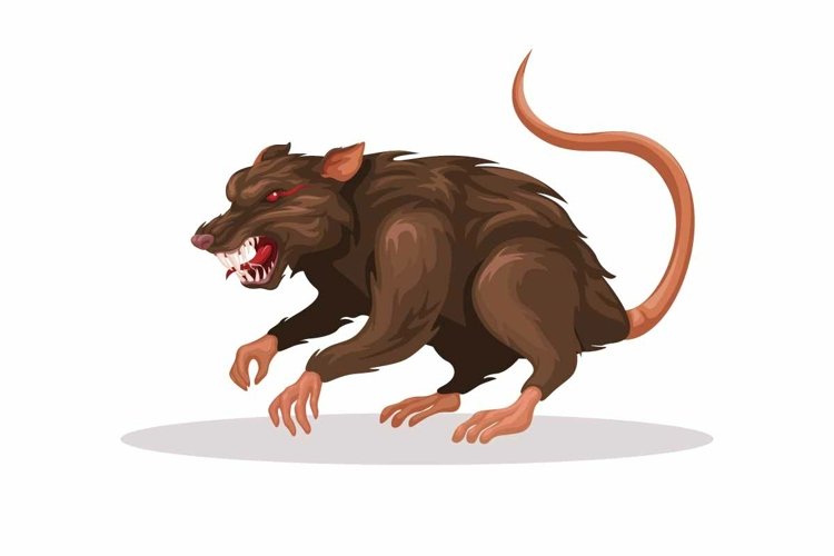 Monster Rat character cartoon illustration vector